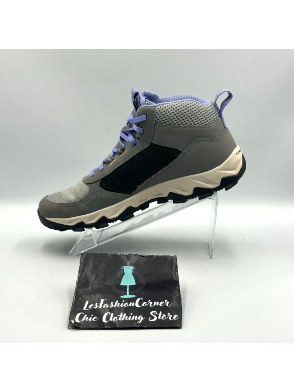 Columbia Women's Gray Purple Mesh Flow Centre All-Terrain Hiking Boots Sz 9 3531 - Picture 14 of 16